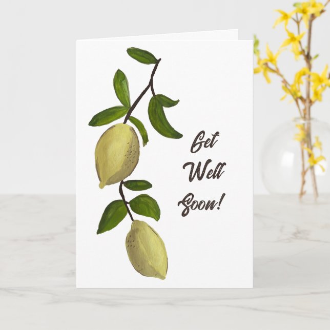 Bemalte Zitronen Gute Besserung Karte (Gelbe Blume)