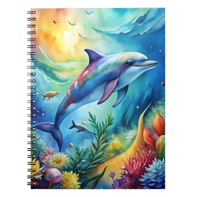 Bemalter Delfin Notizblock (Vorderseite)