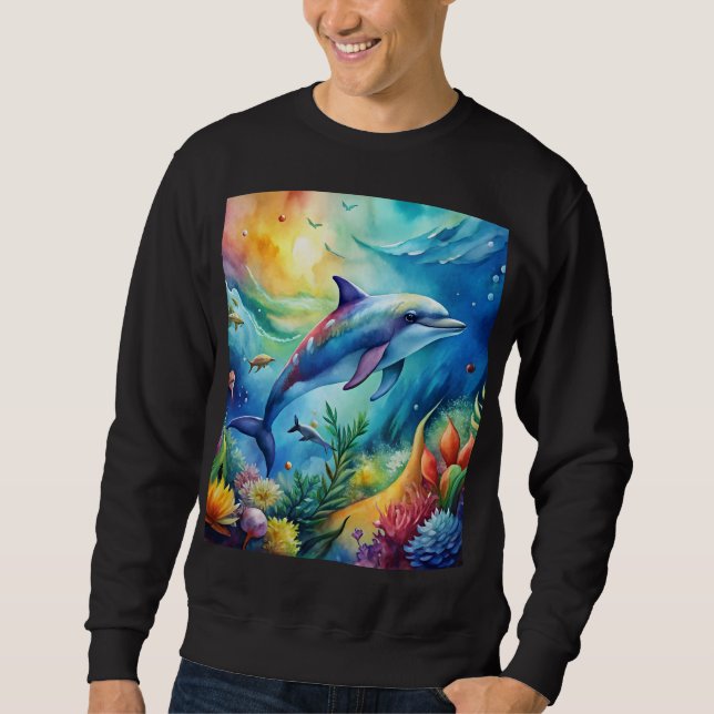 Bemalter Delfin Sweatshirt (Vorderseite)