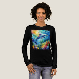 Bemalter Delfin Tri-Blend Shirt