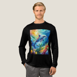 Bemalter Delfin Tri-Blend Shirt