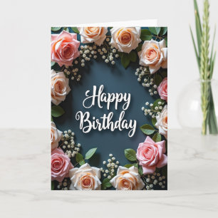 Bemalter Grußkarte zum Geburtstag mit Rose Karte