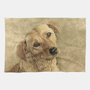 Bemalter Hundedruck Geschirrtuch