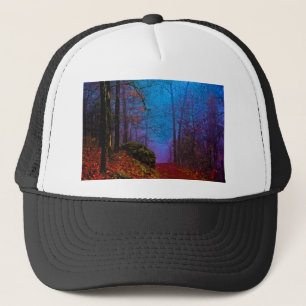 Bemalter Wald Herbst Lila Nebel Truckerkappe