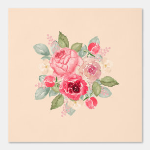 Bemaltes Rosenbouquet in Rosa Tapete