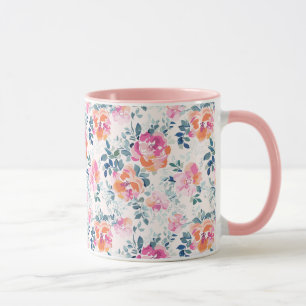 Bemaltes Rosenmuster Tasse
