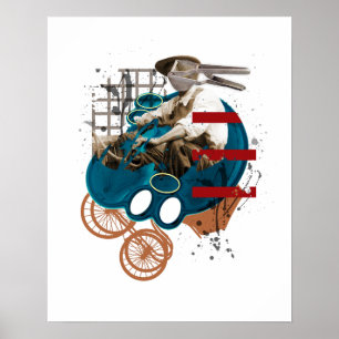 Bemannen Sie auf Rad-Plakat Poster