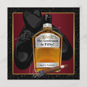 Bemannt Whisky-Geburtstags-Party Einladung