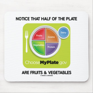 Bemerken Sie, dass Hälfte der Platte Früchte u. Mousepad