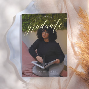 Bemerkenswert Real Gold Script 2 Foto Graduate Folieneinladung