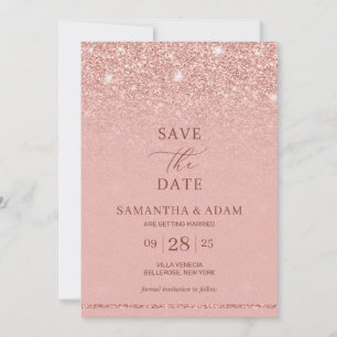 Bemerkenswerte glam Rose Gold Glitzer ombre Hochze Save The Date