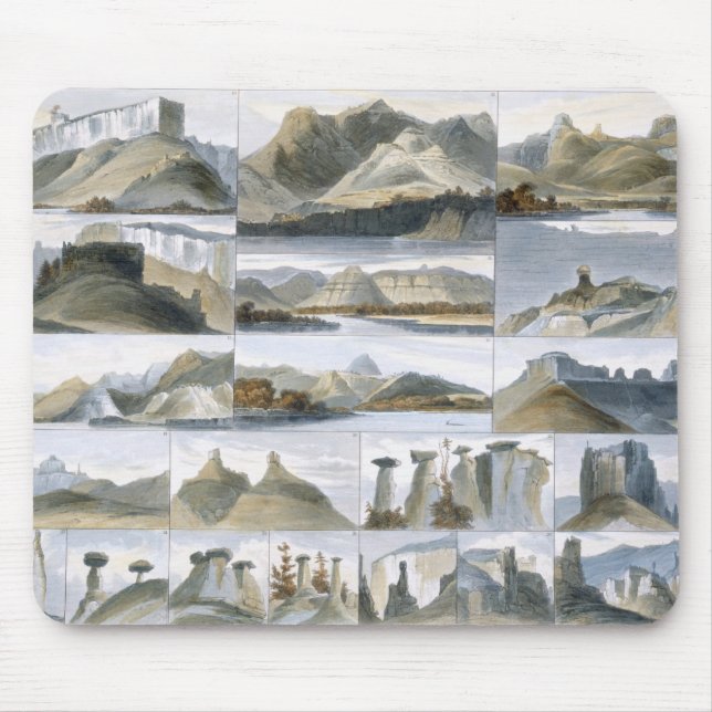 Bemerkenswerte Hügel auf dem oberen Missouri, Mousepad (Vorne)