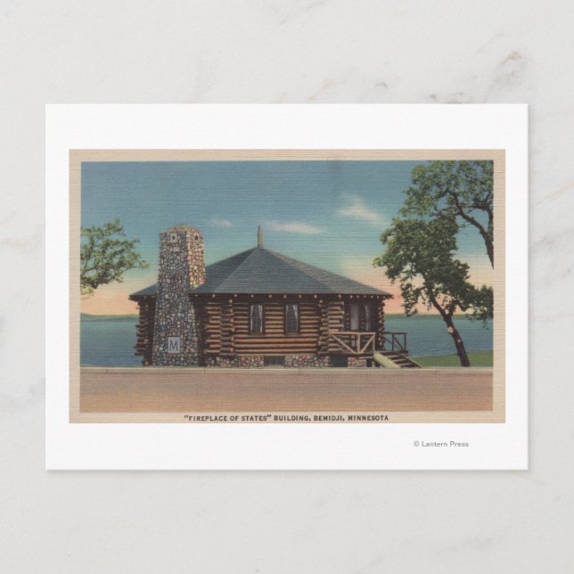 Bemidji, MN - Blick auf den Feuerplatz der Staaten Postkarte (Vorderseite)
