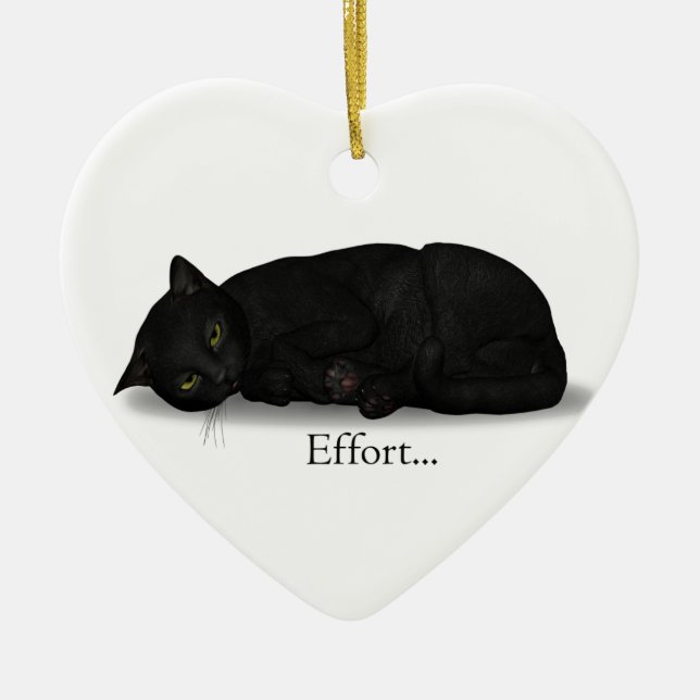 Bemühungs-Katze Keramik Ornament (Vorne)