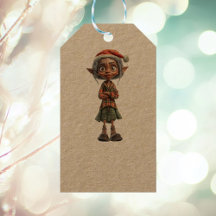 Bemused Oma Christmas Elf Kraft Gift Tags
