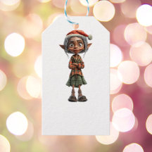 Bemused Oma Christmas Elf White Gift Tag