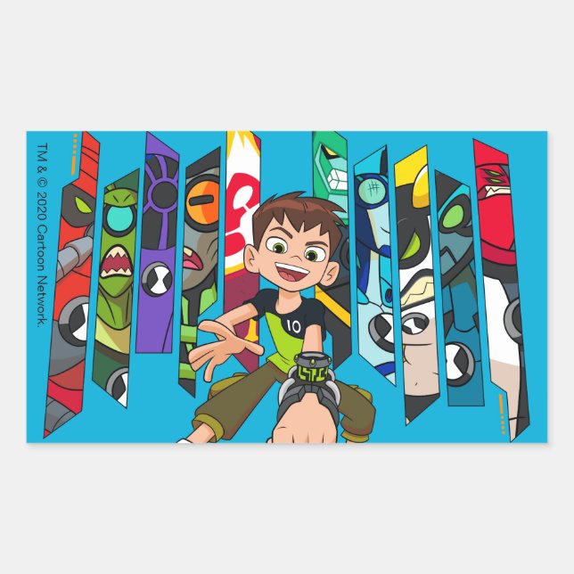 Ben 10 Alien Collection Graphic Rechteckiger Aufkleber (Vorderseite)