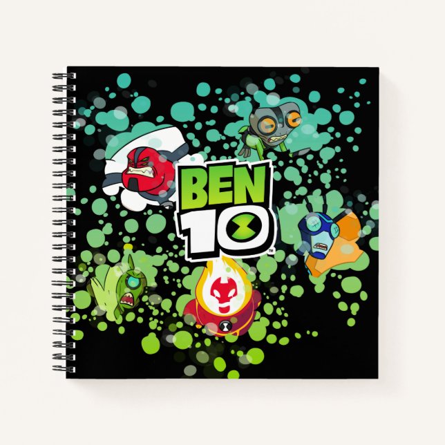 Ben 10 Alien Forms Bubble Graphic Notizbuch (Vorderseite)