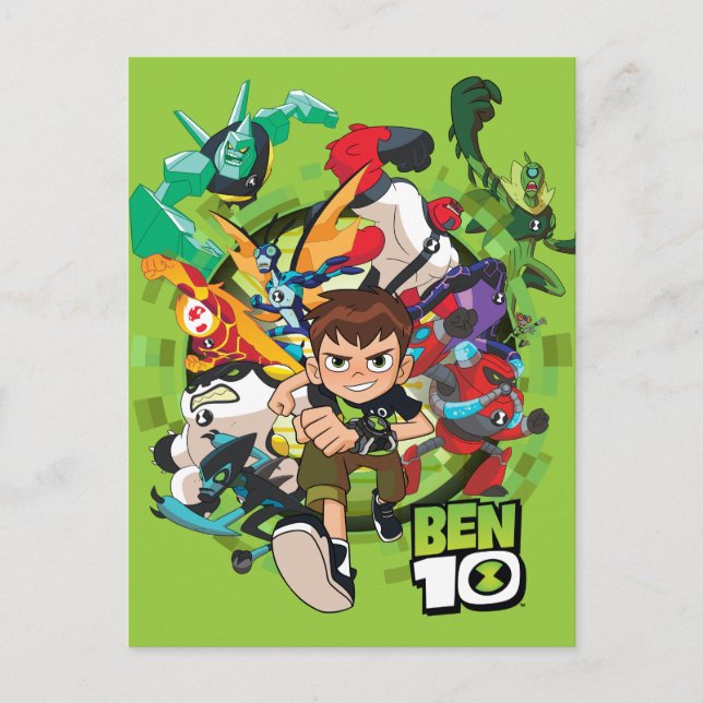 Ben 10 Alien Rush Graphic Einladungspostkarte (Vorderseite)