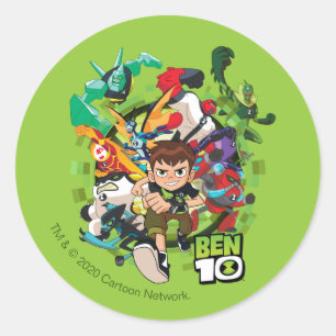 Ben 10 Alien Rush Graphic Runder Aufkleber