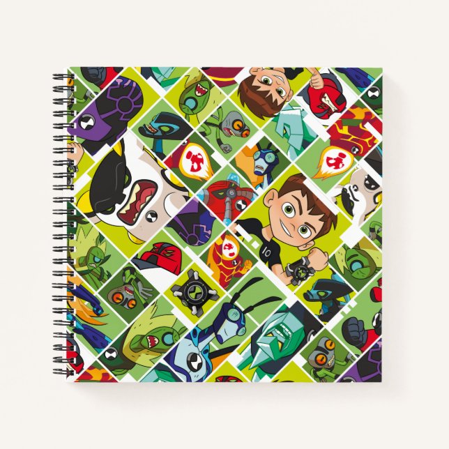 Ben 10 Alien Tile Pattern Notizbuch (Vorderseite)