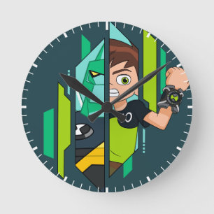 Ben 10 Diamondhead DNA-Transformation Runde Wanduhr