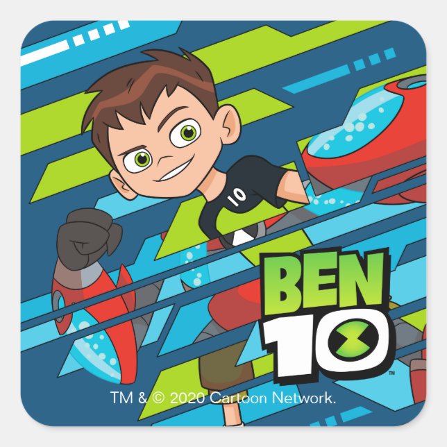Ben 10 DNA-Transformation überlaufen Quadratischer Aufkleber (Vorderseite)