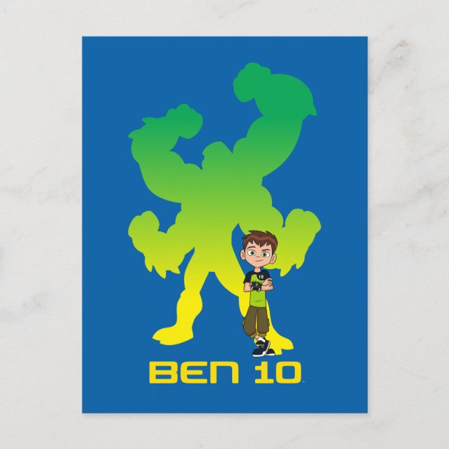 Ben 10 & Four Arms Shadow Einladungspostkarte (Vorderseite)