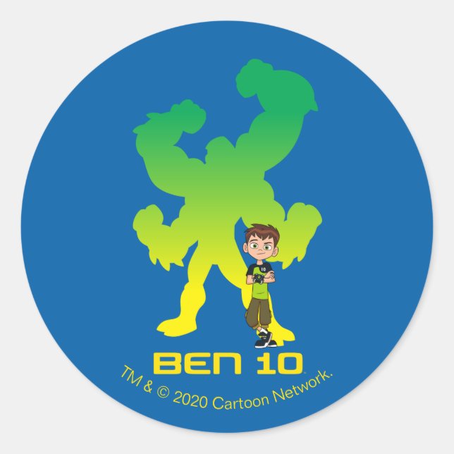 Ben 10 & Four Arms Shadow Runder Aufkleber (Vorderseite)