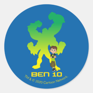 Ben 10 & Four Arms Shadow Runder Aufkleber