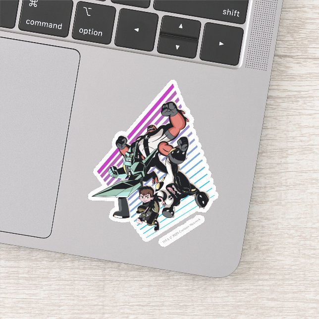 Ben 10 Retro Alien Group Graphic Aufkleber (Detail)