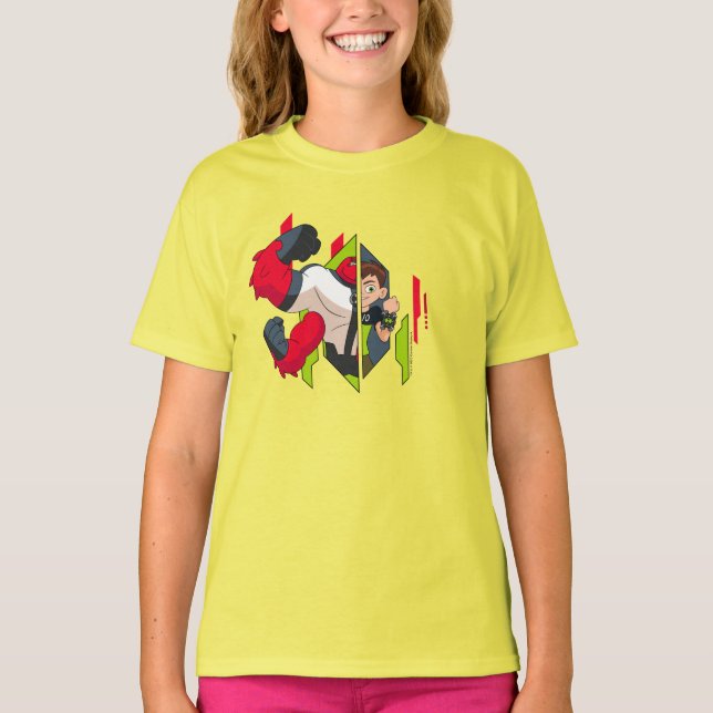 Ben 10 Vier Waffen DNA-Transformation T-Shirt (Vorderseite)
