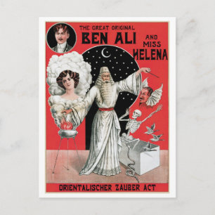 Ben Ali ~ Illusionist Zauberer Vintage Zauberakt Postkarte