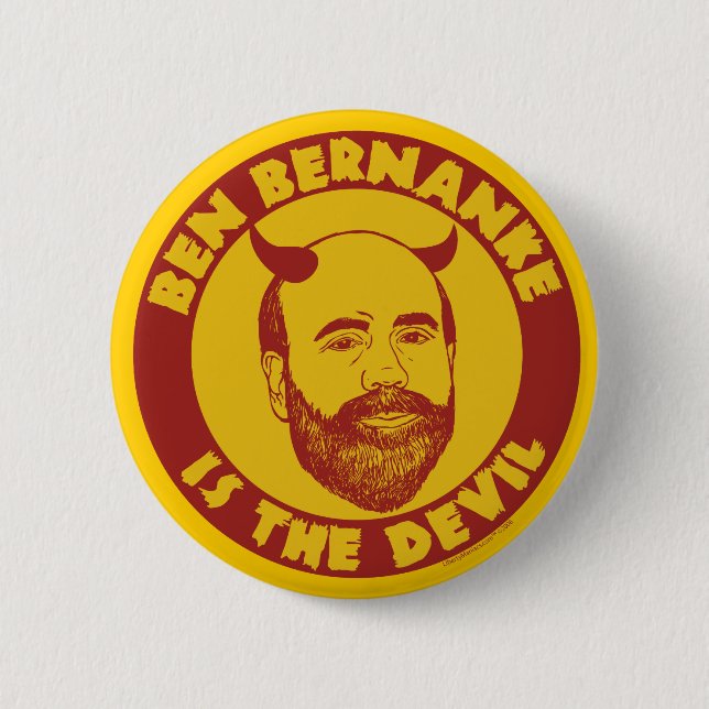 Ben Bernanke ist der Teufel-Knopf Button (Vorderseite)