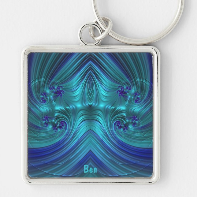BEN ~ Blue Aqua GLOSSY ~ Schlüsselanhänger (Vorne)