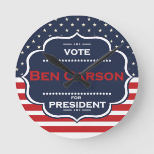 Ben Carson Präsident Runde Wanduhr