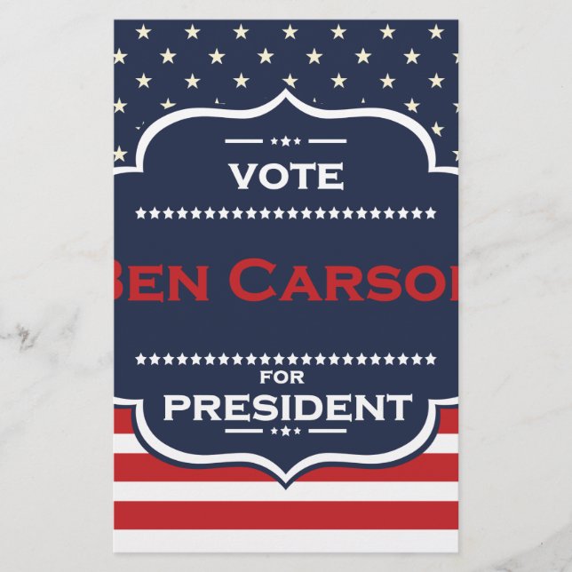 ben carson President Briefpapier (Vorderseite)