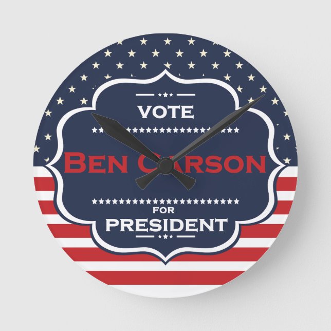 ben carson President Runde Wanduhr (Vorderseite)