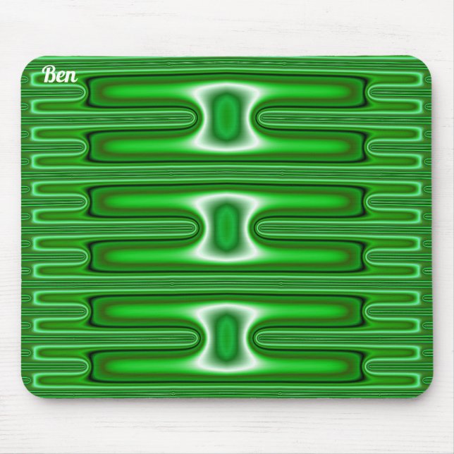 BEN ~ CHRISTMAS ~ Black Green White Mousepad (Vorne)