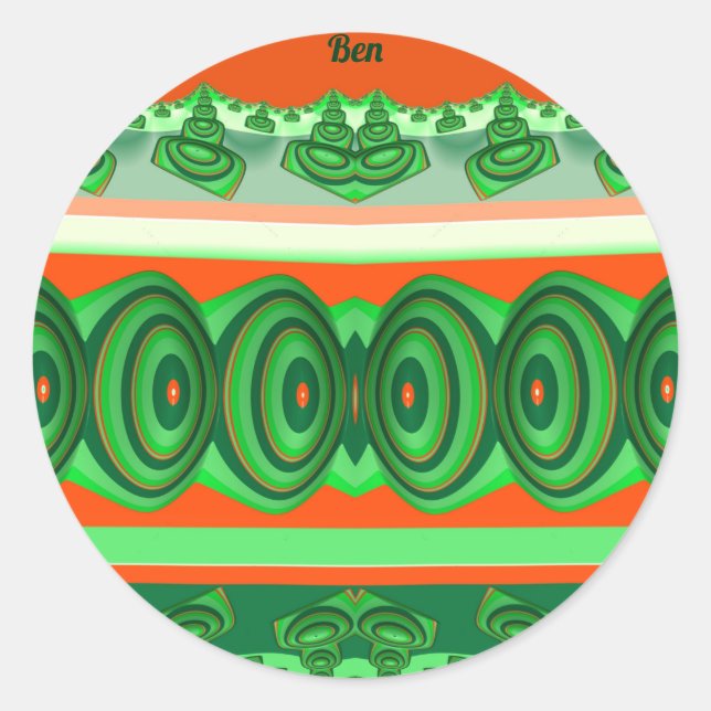 BEN ~ CHRISTMAS ~ RUNDER AUFKLEBER (Vorderseite)