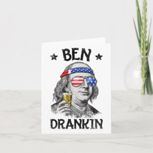 Ben Drankin 4. Juli Benjamin Franklin Männer Fraue Karte