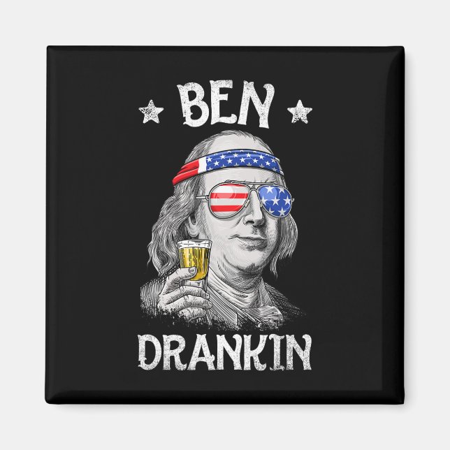 Ben Drankin 4. Juli Benjamin Franklin Men Amer Magnet (Vorne)
