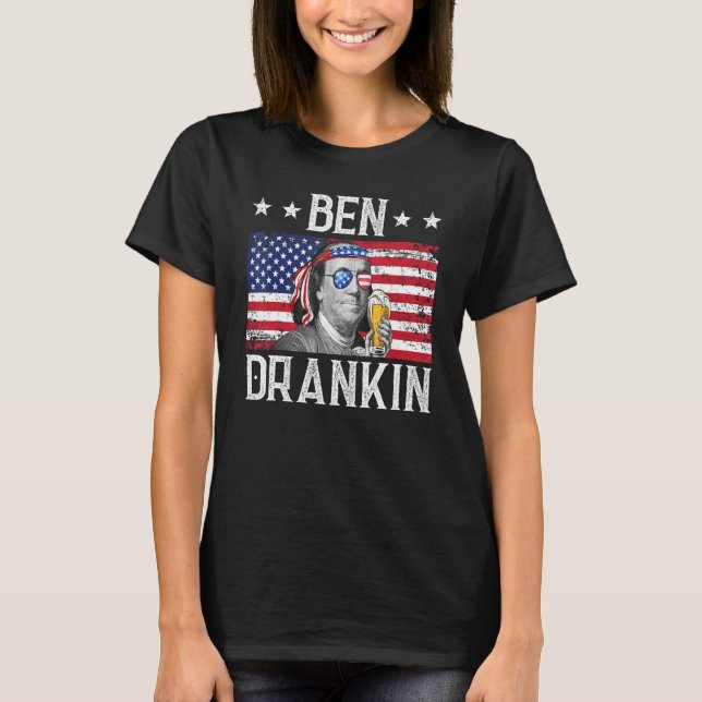 Ben Drankin 4. Juli Benjamin Franklin Men Amer T-Shirt (Vorderseite)