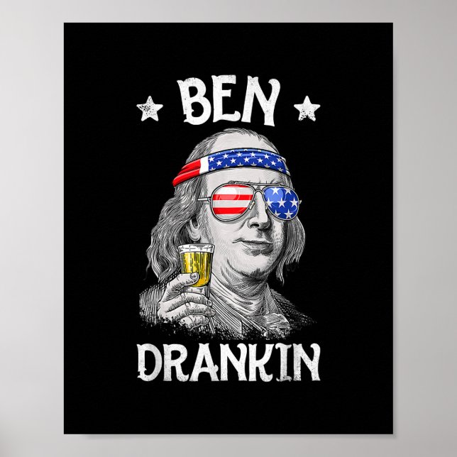 Ben Drankin 4. Juli Benjamin Franklin Men Poster (Vorne)