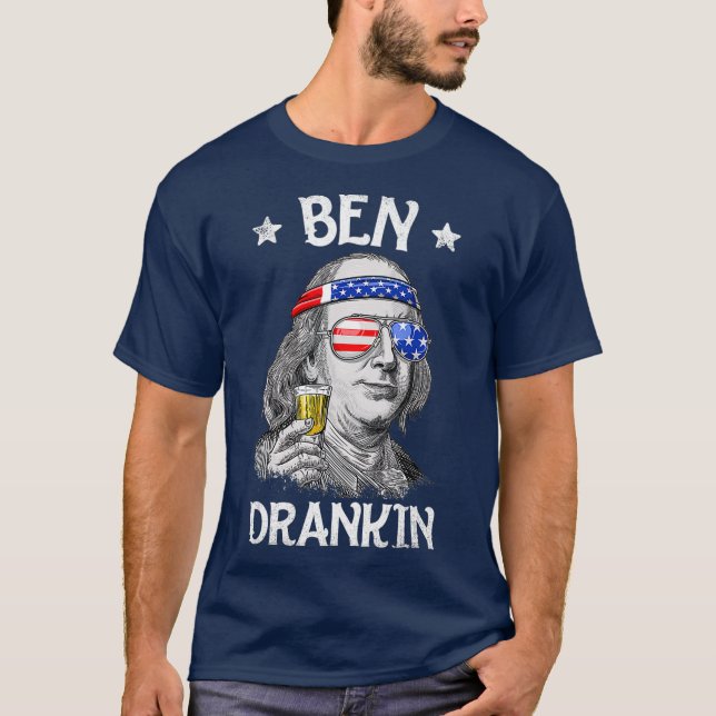 Ben Drankin 4. Juli Benjamin Franklin Men T-Shirt (Vorderseite)