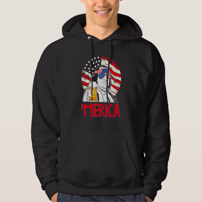 Ben Drankin 4. Juli Benjamin Franklin Men Wome Hoodie (Vorderseite)