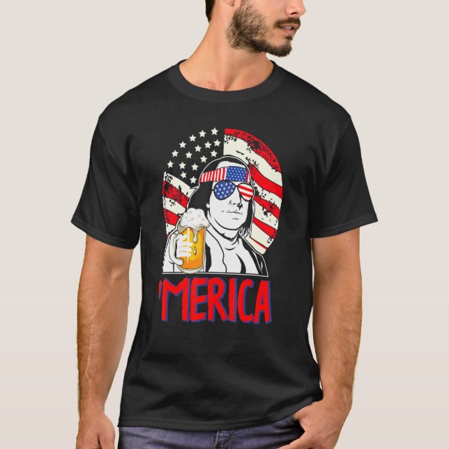 Ben Drankin 4. Juli Benjamin Franklin Men Wome T-Shirt (Vorderseite)