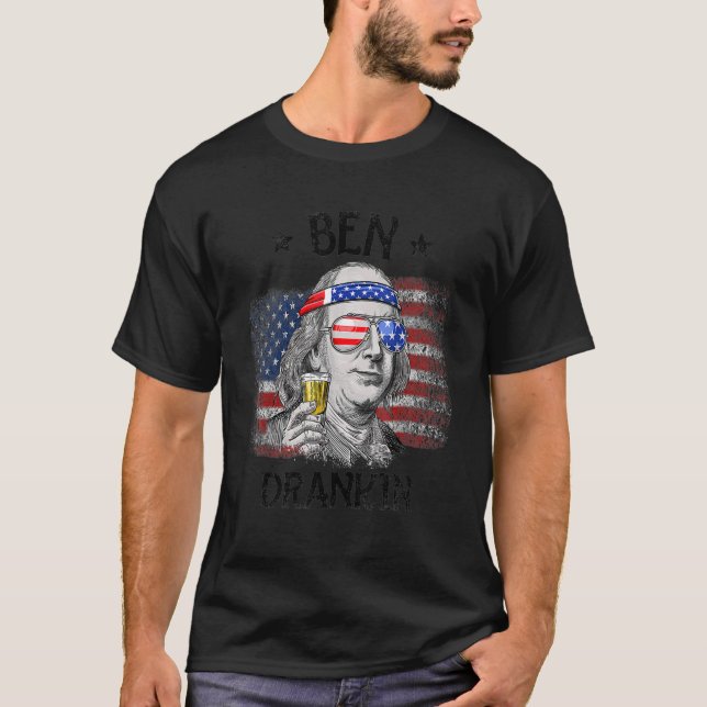 Ben Drankin 4. Juli Benjamin Franklin Men Wome T-Shirt (Vorderseite)