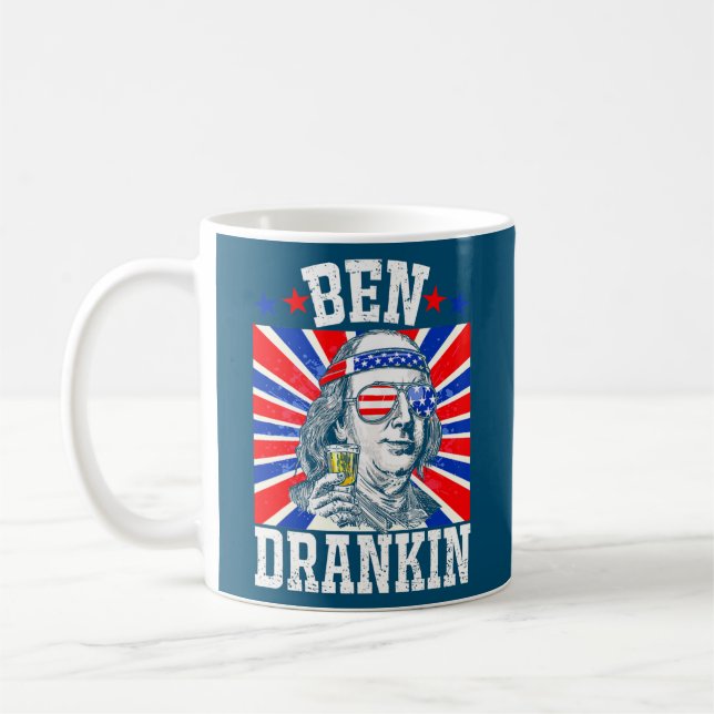 Ben Drankin 4. Juli Bier trinkender Benjamin Kaffeetasse (Links)