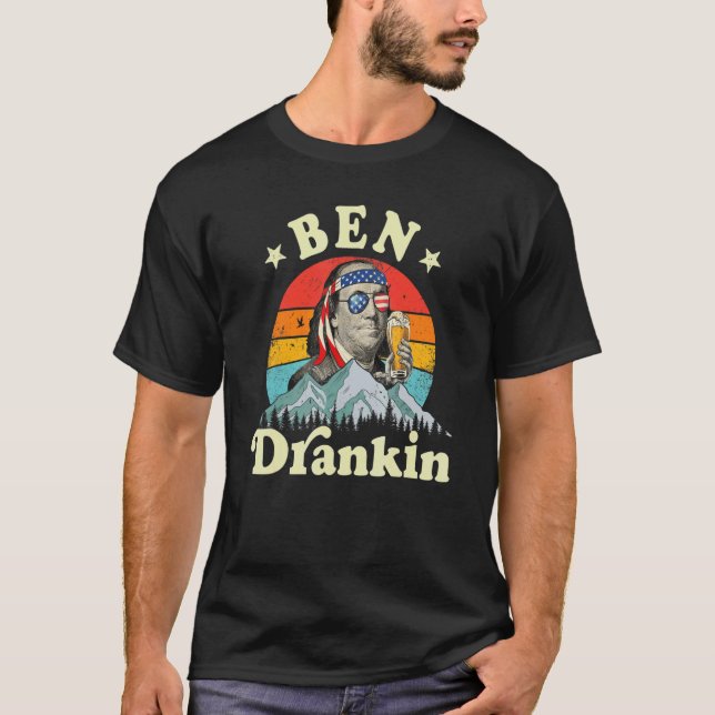 Ben Drankin 4th Of July Benjamin Franklin Men Amer T-Shirt (Vorderseite)
